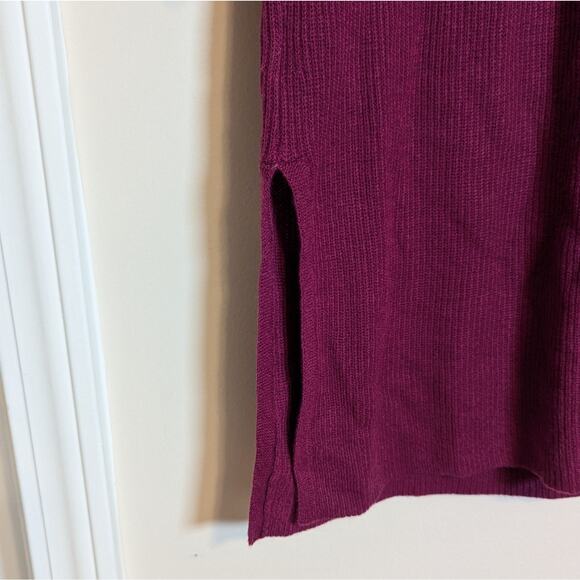 J.Jill Size M Wool Blend Burgundy Wine Long-Length Tunic Sweater 3/4 Sleeve - Picture 3 of 7